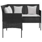 Set Mobili 5 Pz Divano a L con Cuscini in Polyrattan Nero