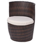 Set da Bistrot 3 pz con Cuscini in Polyrattan Marrone