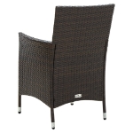 Set da Pranzo da Giardino 9 pz con Cuscini Polyrattan Marrone