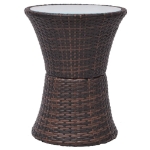 Set da Bistrot 3 pz con Cuscini in Polyrattan Marrone