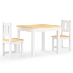 Set Tavolo e Sedie per Bambini 3 Pezzi Bianco e Beige in MDF