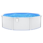 Piscina con Pareti in Acciaio Rotonda 460x120 cm Bianca