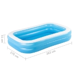 Bestway Piscina Gonfiabile Rettangolare 262x175x51 cm Blu e Bianca