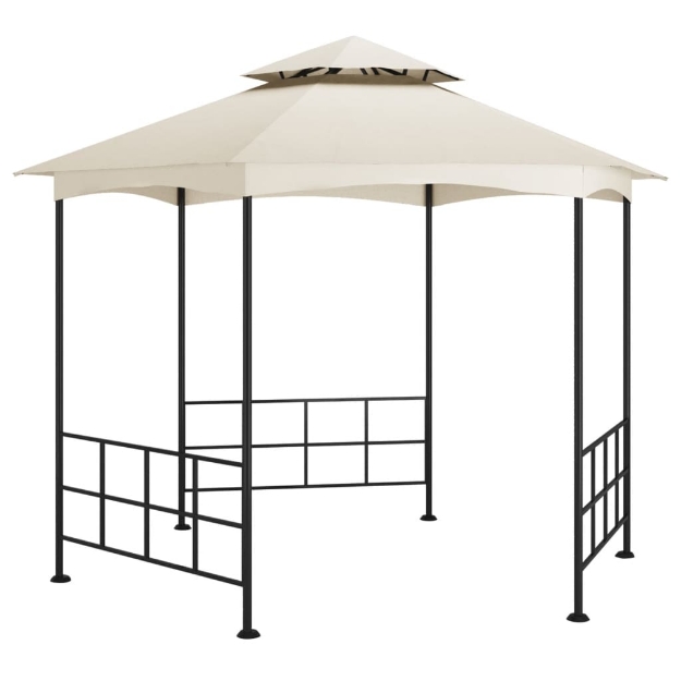 Gazebo con Pareti Laterali 3,1x2,7 m Crema