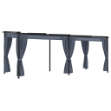 Gazebo con Tende 3x6 cm Antracite in Acciaio