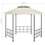 Gazebo con Pareti Laterali 3,1x2,7 m Crema