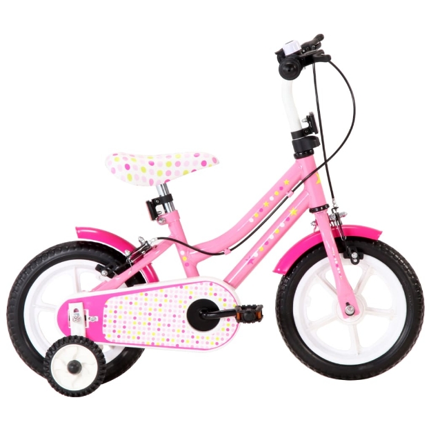 Bici per Bambini 12 Pollici Bianca e Rosa