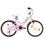 Bici per Bambini 18 Pollici Rosa e Bianca