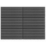 Piastrelle per Decking in WPC 6 pz 60x30 cm 1,08 m² Nere