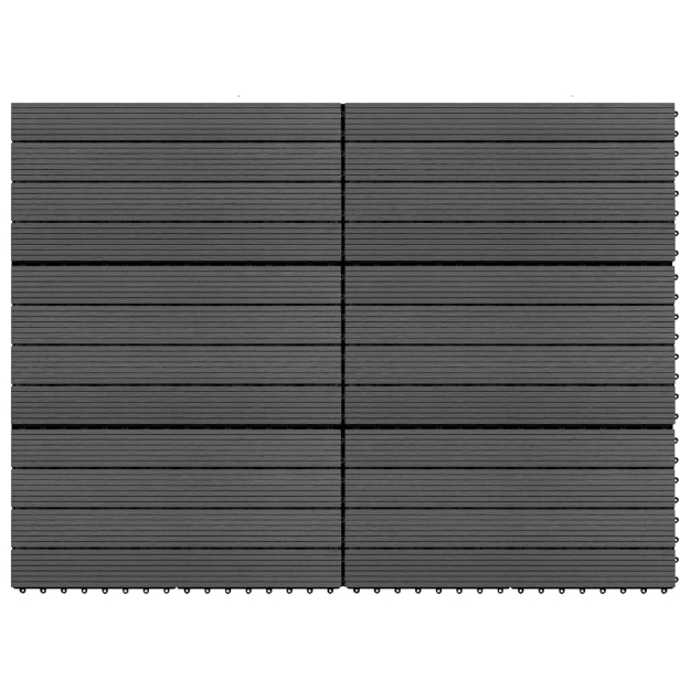 Piastrelle per Decking in WPC 6 pz 60x30 cm 1,08 m² Nere