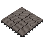 Piastrelle per Decking in WPC 11 pz 30x30cm 1mq Marrone Scuro