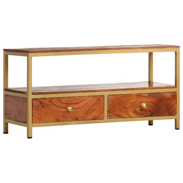 Credenza 90x30x45 cm in Legno Massello di Acacia