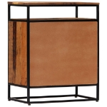 Credenza 60x35x76 cm in Legno Massello di Recupero e Acciaio