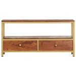 Credenza 90x30x45 cm in Legno Massello di Acacia