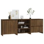 Credenze 3 pz Rovere Marrone in Legno Multistrato