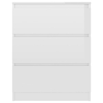 Credenza Bianco Lucido 60x35x76 cm in Legno Compensato