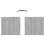 Credenza Grigio Sonoma 80x36x75 cm in Legno Multistrato