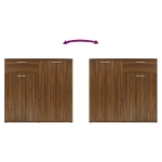 Credenza Rovere Marrone 80x36x75 cm in Legno Ingegnerizzato