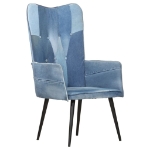 Poltrona Wingback Patchwork Denim in Tela