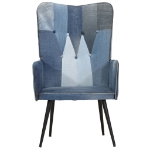 Poltrona Wingback Patchwork Denim in Tela