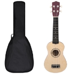 Set Ukulele Soprano con Borsa per Bambini Legno Chiaro 21"