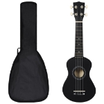 Set Ukulele Soprano con Borsa per Bambini Nera 21"