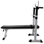 Panca Reclinabile con Rack Bilanciere e Set Manubri 60,5 kg