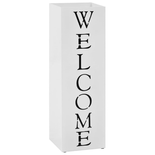 Porta Ombrelli Welcome in Acciaio Bianco