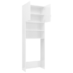 Mobile per Lavatrice Bianco Lucido 64x25,5x190 cm