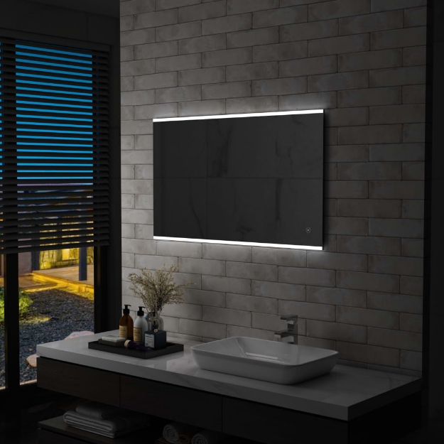 Specchio da Parete a LED per Bagno con Sensore Tattile 100x60cm