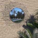 Specchio da Parete per Giardino a Raggiera 80 cm Nero