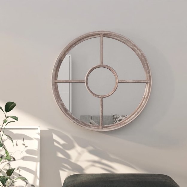 Specchio Sabbia 60x4 cm Ferro Rotondo per Uso Interno