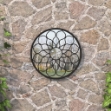Specchio da Giardino Nero 60x3 cm in Ferro Rotondo da Esterno