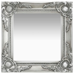 Specchio da Parete Stile Barocco 40x40 cm Argento