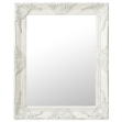 Specchio da Parete Stile Barocco 50x60 cm Bianco