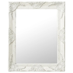 Specchio da Parete Stile Barocco 50x60 cm Bianco