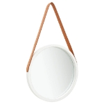 Specchio da Parete con Cinghia 40 cm Bianco