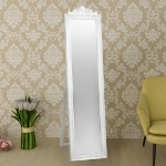 Specchio da Pavimento in Stile Barocco 160x40 cm Bianco