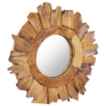 Specchio da Parete 40 cm in Legno di Teak Rotondo