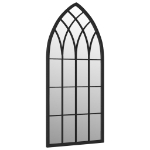 Specchio da Giardino Nero 100x45 cm in Ferro per Uso Esterno