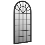 Specchio da Giardino Nero 90x45 cm in Ferro per Uso Esterno