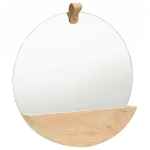 Specchio da Parete in Legno Massello di Pino 35 cm
