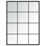 Specchio da Parete Nero 80x60 cm Metallo