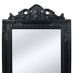 Specchio a Pavimento in Stile Barocco 160x40 cm Nero