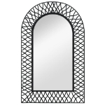 Specchio da Parete per Giardino ad Arco 50x80 cm Nero