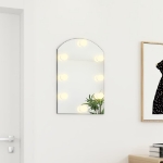 Specchio con Luci LED 60x40 cm Forma ad Arco in Vetro
