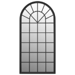 Specchio da Giardino Nero 90x45 cm in Ferro per Uso Esterno