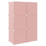Scaffale Portaoggetti per Bambini con 6 Cubi Rosa in PP