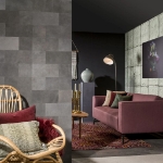 WallArt Piastrelle in Pelle Bowen Grigio Ombra 32 pz