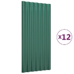 Pannelli Tetto 12pz Acciaio Verniciato a Polvere Verde 80x36 cm